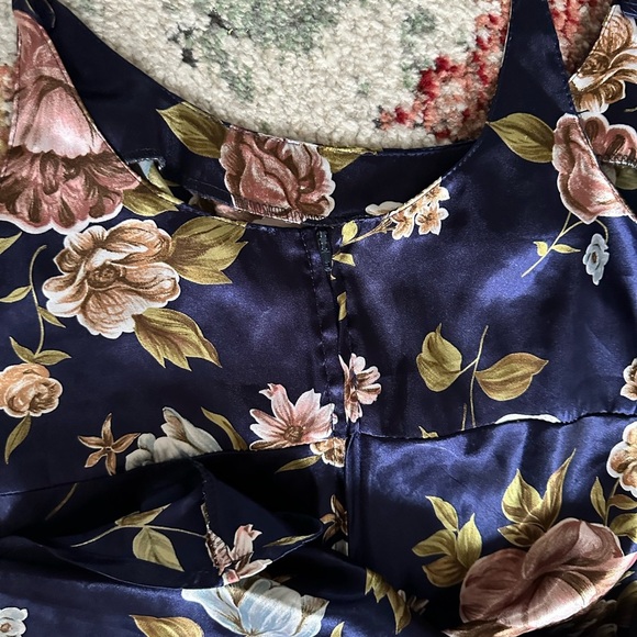 Vintage 90s Temper Floral Silky Slip Dress Made in USA Women’s sz 11 euc - Picture 14 of 16